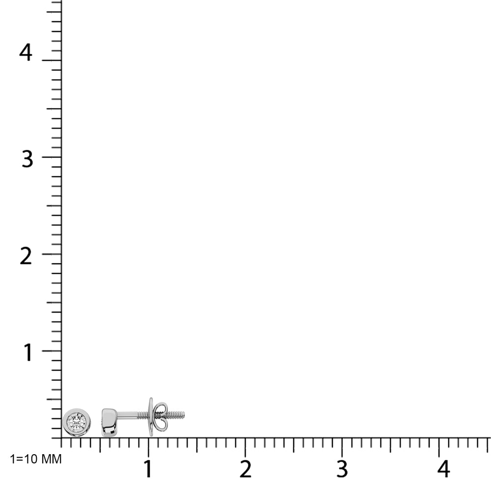 Diamond 1/20 Ct.Tw. Solitaire Stud Earrings in 10K White Gold
