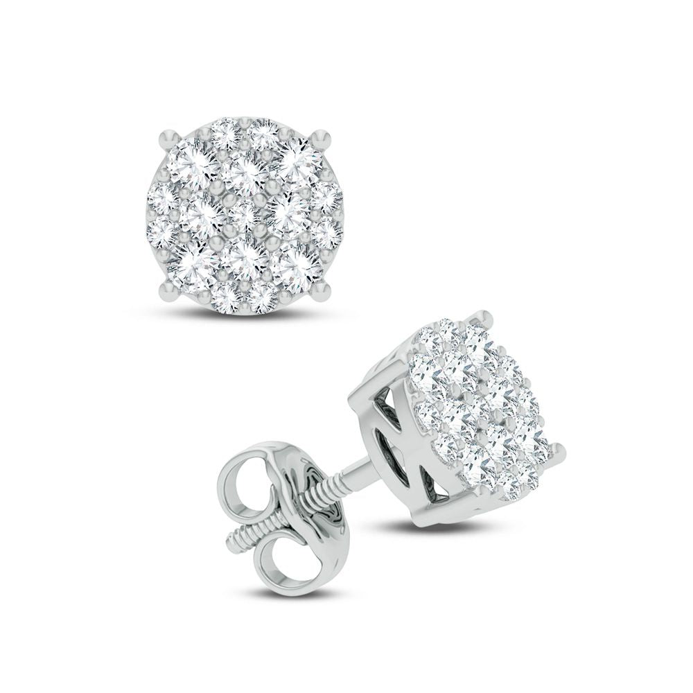 14K White Gold 0.50Ct Diamond Earring