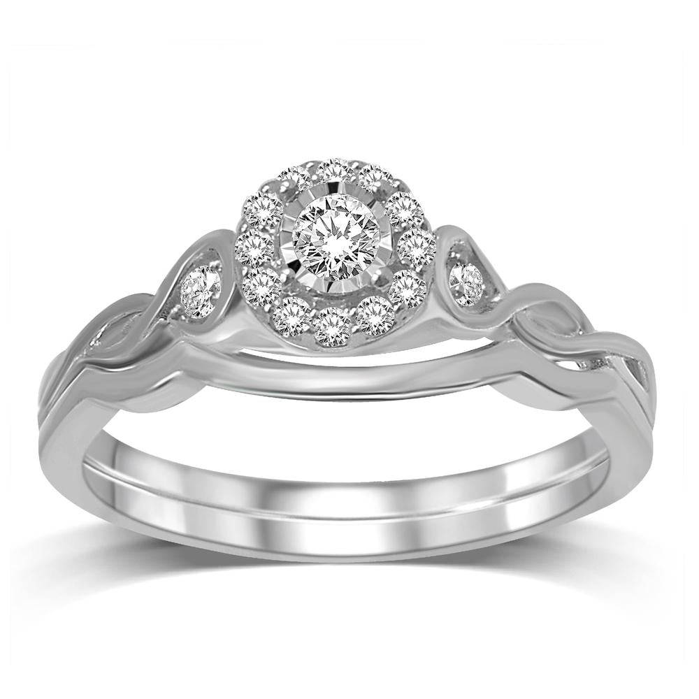 10K White Gold 1/5 Ctw Diamond Bridal Ring