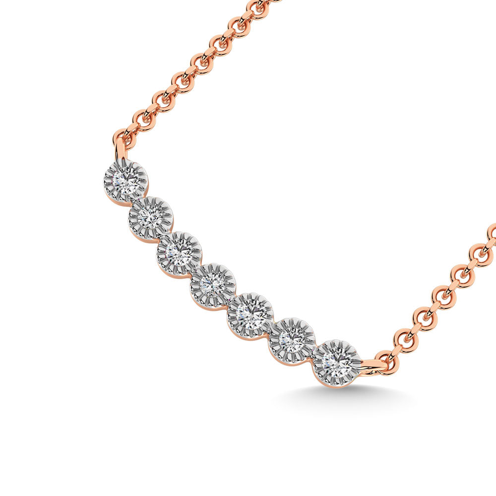 Diamond 1/10 Ct.Tw. Fashion Necklace In 10K Rose Gold