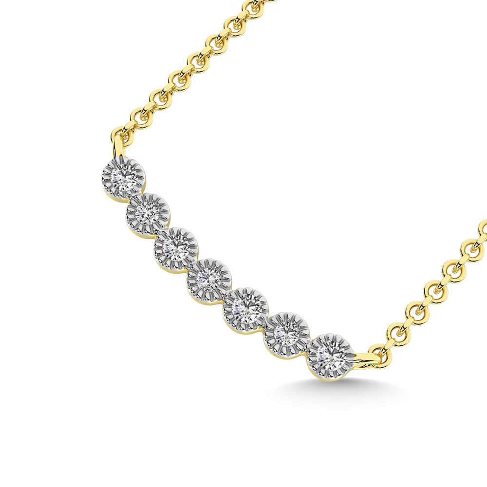 Diamond 1/10 Ct.Tw. Fashion Necklace In 10K Yellow Gold