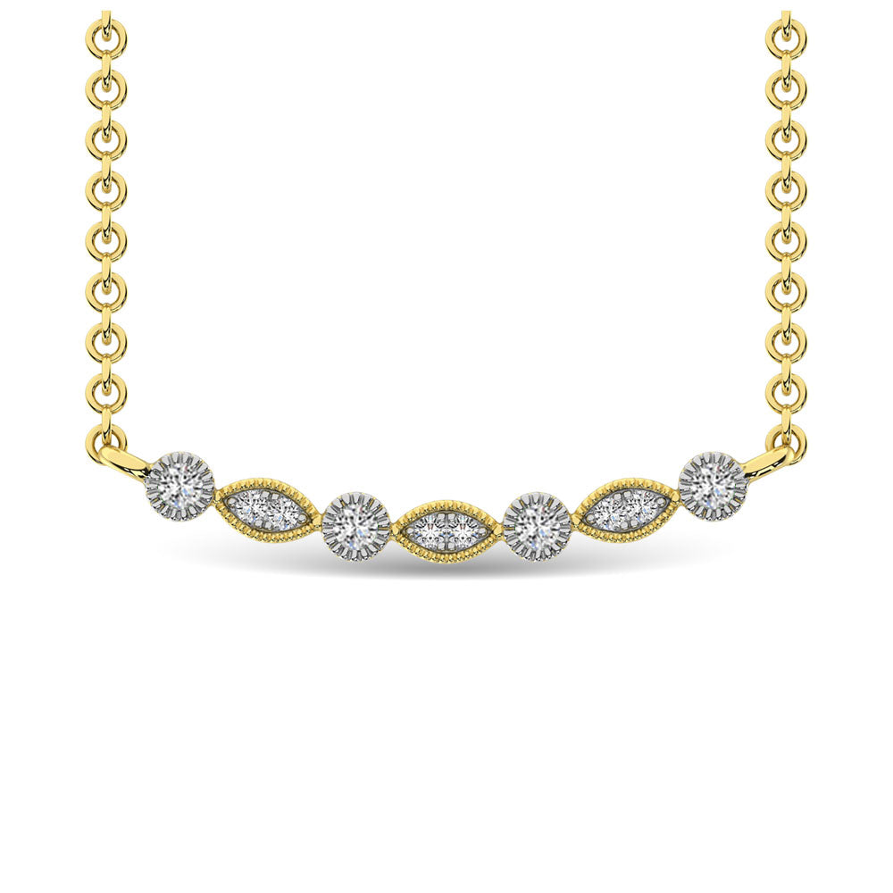 Diamond 1/10 Ct.Tw. Fashion Necklace In 10K Yellow Gold