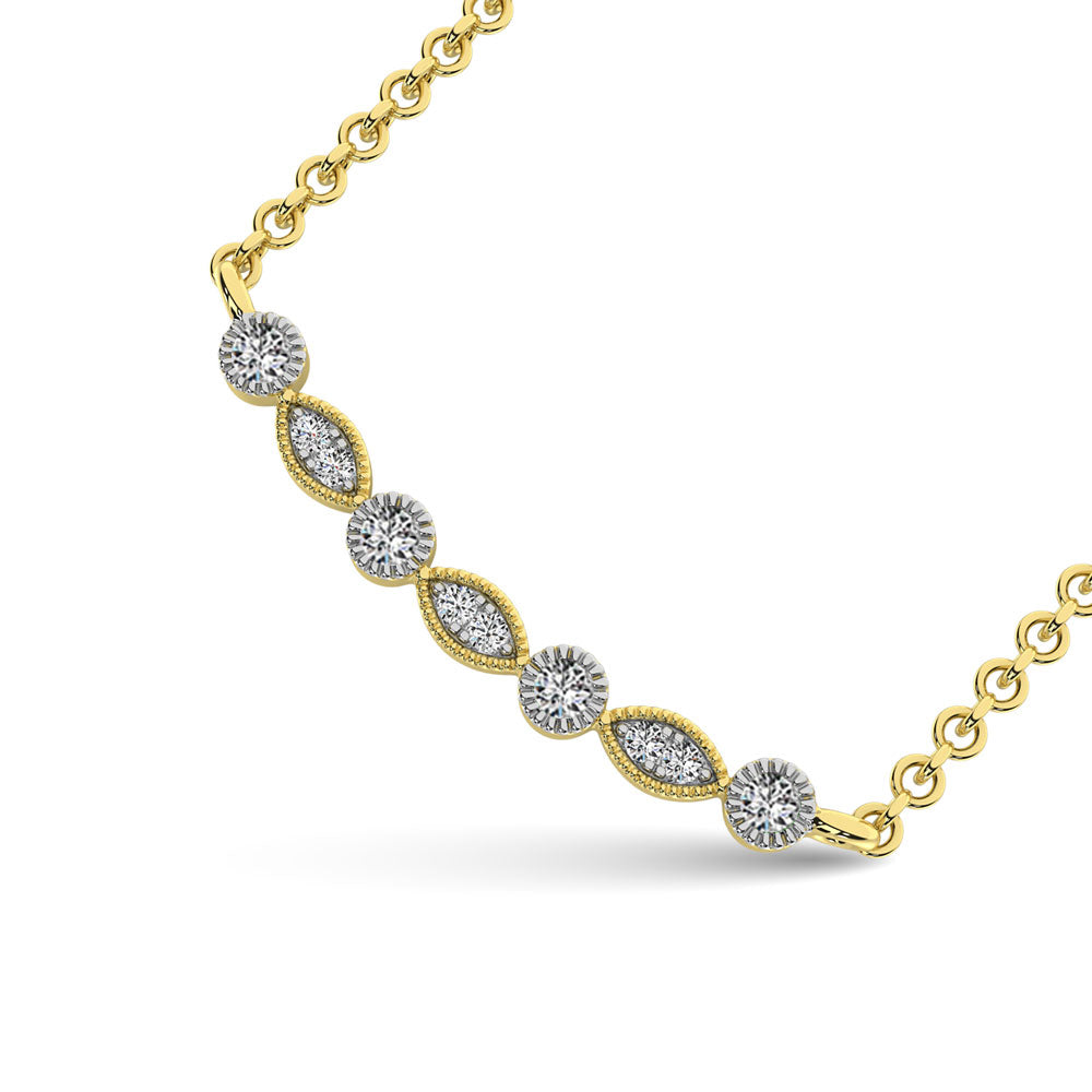 Diamond 1/10 Ct.Tw. Fashion Necklace In 10K Yellow Gold