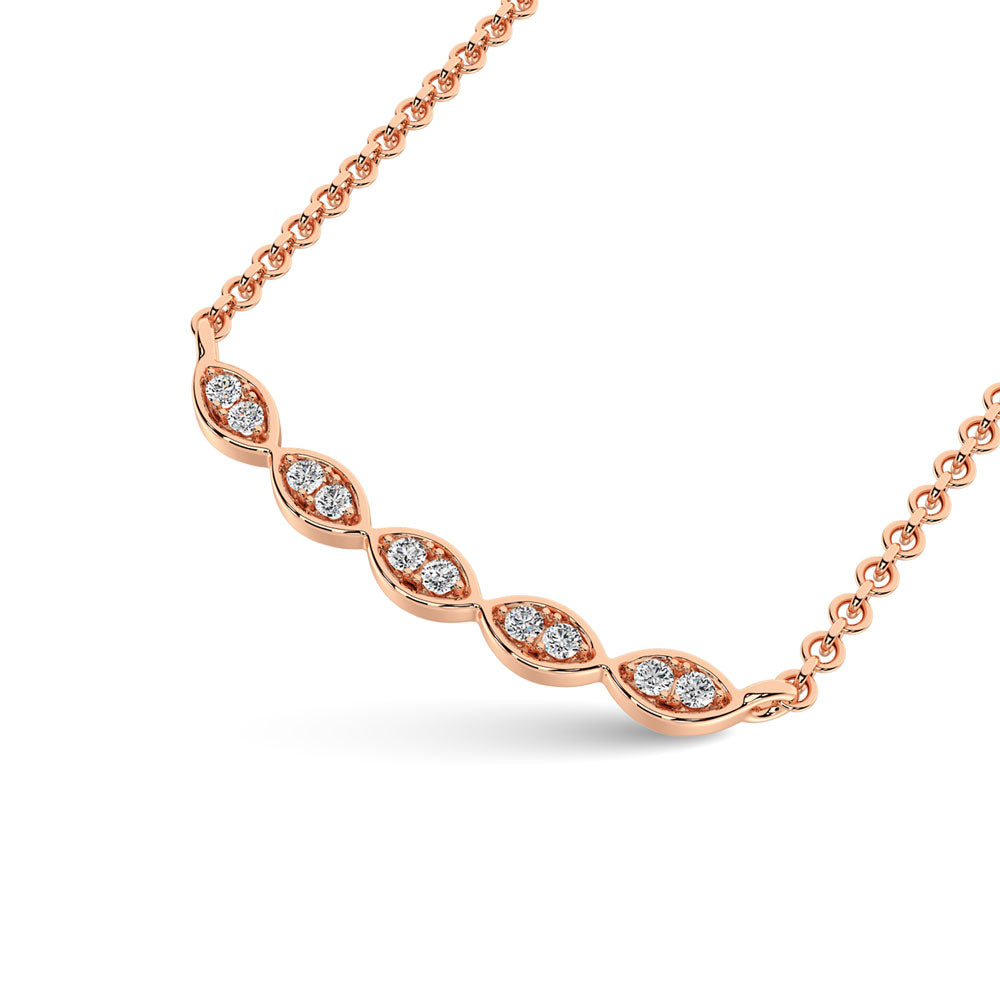 Diamond 1/10 Ct.Tw. Fashion Necklace In 10K Rose Gold