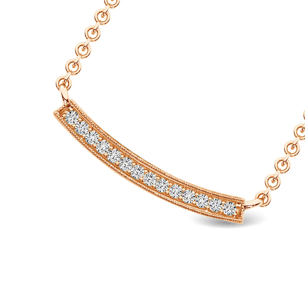 Diamond 1/10 Ct.Tw. Fashion Necklace In 10K Rose Gold