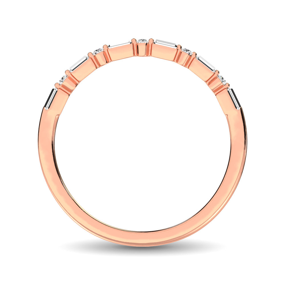 14K Rose Gold 1/10 Ctw Diamond Stackable Ring