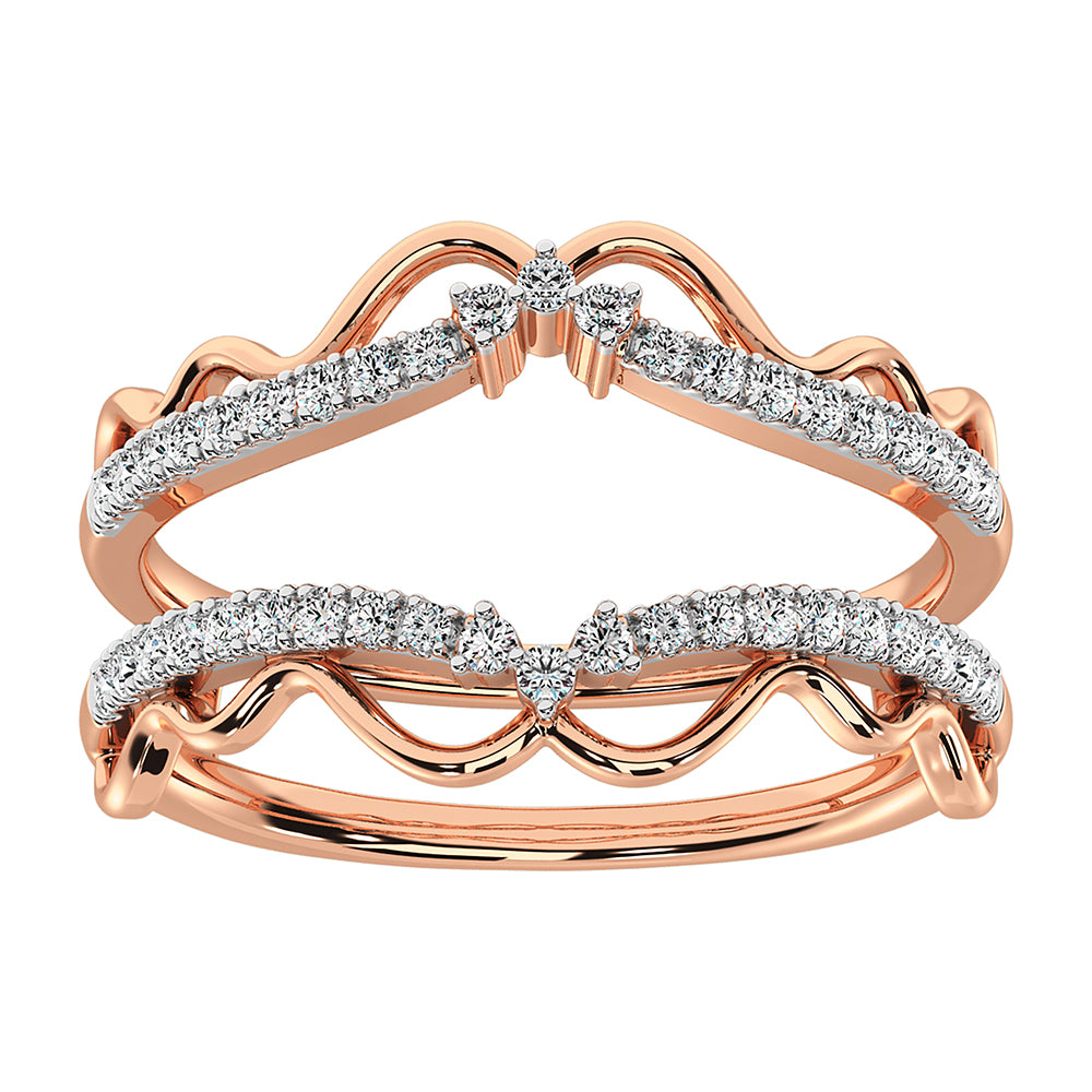 10K Rose Gold 1/3 Ct.Tw. Diamond Guard Ring