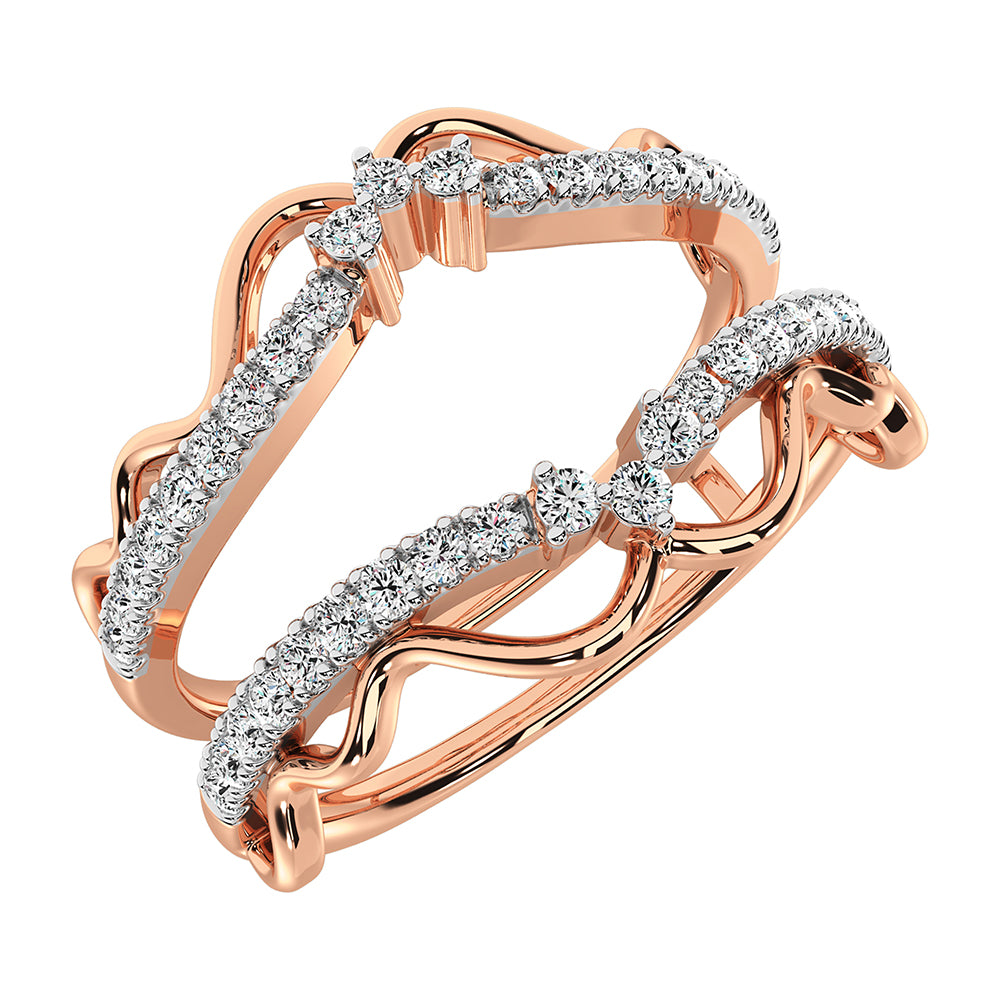 10K Rose Gold 1/3 Ct.Tw. Diamond Guard Ring