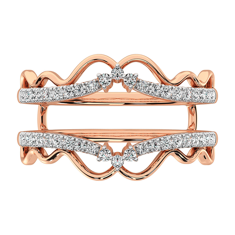 10K Rose Gold 1/3 Ct.Tw. Diamond Guard Ring