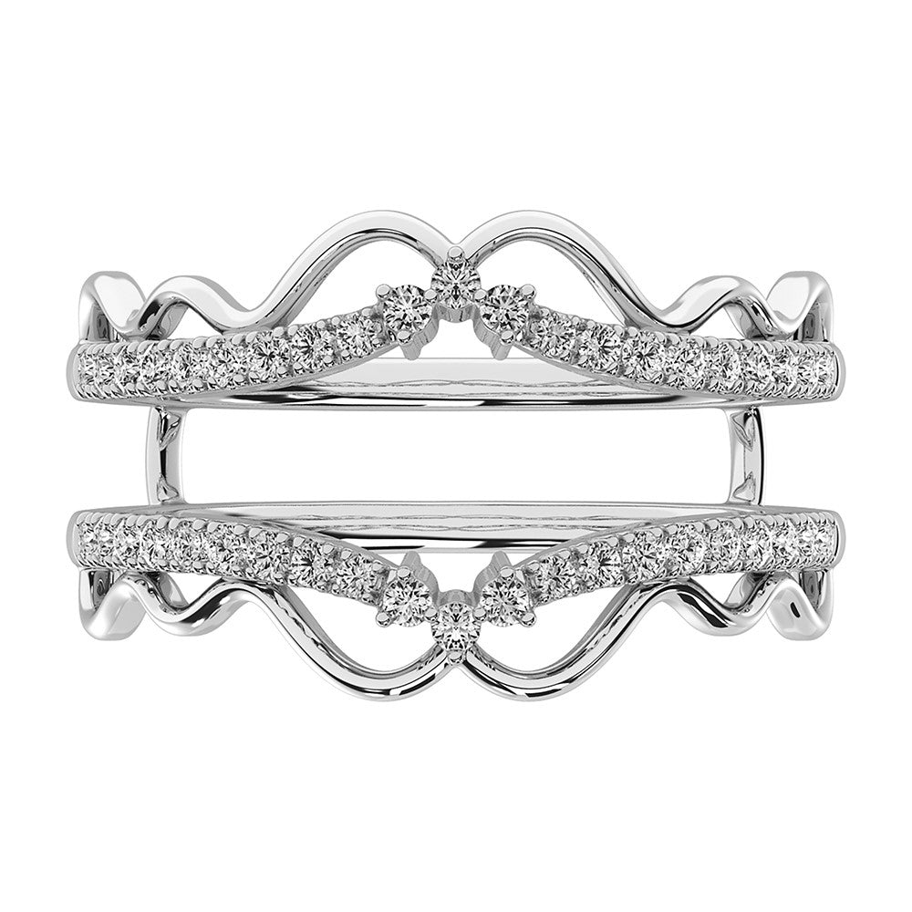 10K White Gold 1/3 Ct.Tw. Diamond Guard Ring