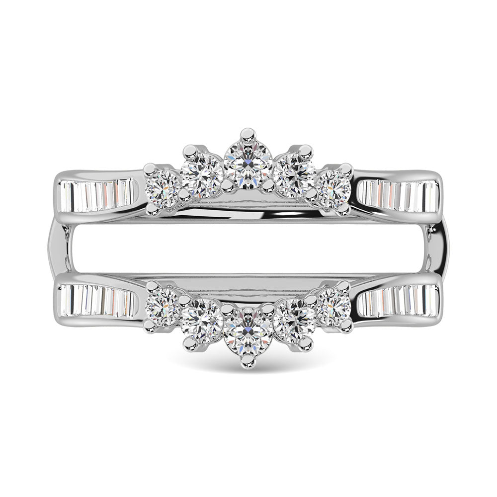 Diamond 3/4 Ct.Tw. Round And Baguette Wraps And Enhancer In 14K White Gold