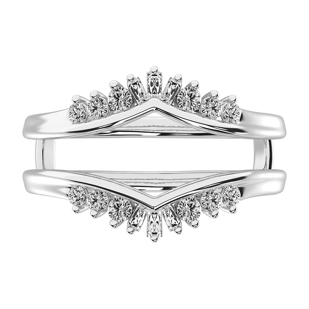 10K White Gold 1/3 Ct.Tw. Diamond Guard Ring