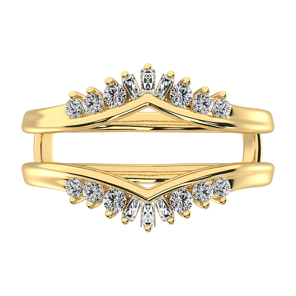 10K Yellow Gold 1/3 Ct.Tw. Diamond Guard Ring