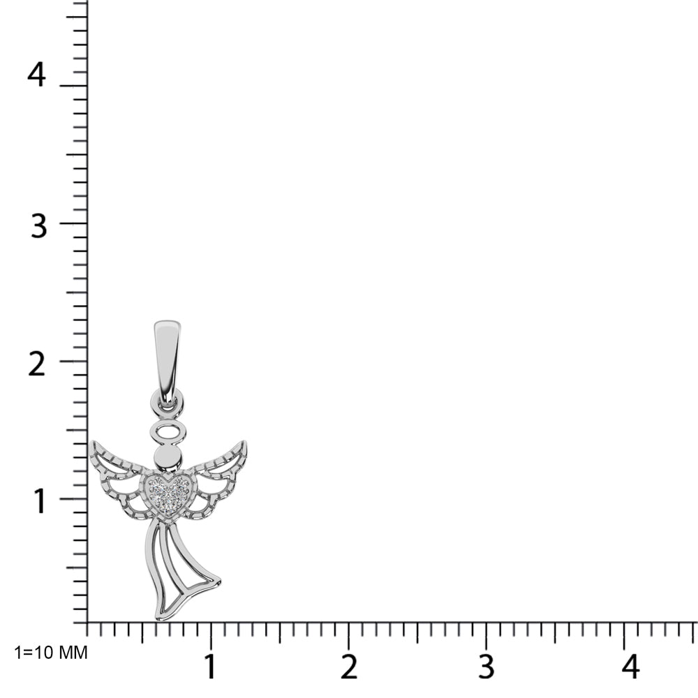 Diamond 1/50 Ct.Tw. Fairy Pendant in Sterling Silver