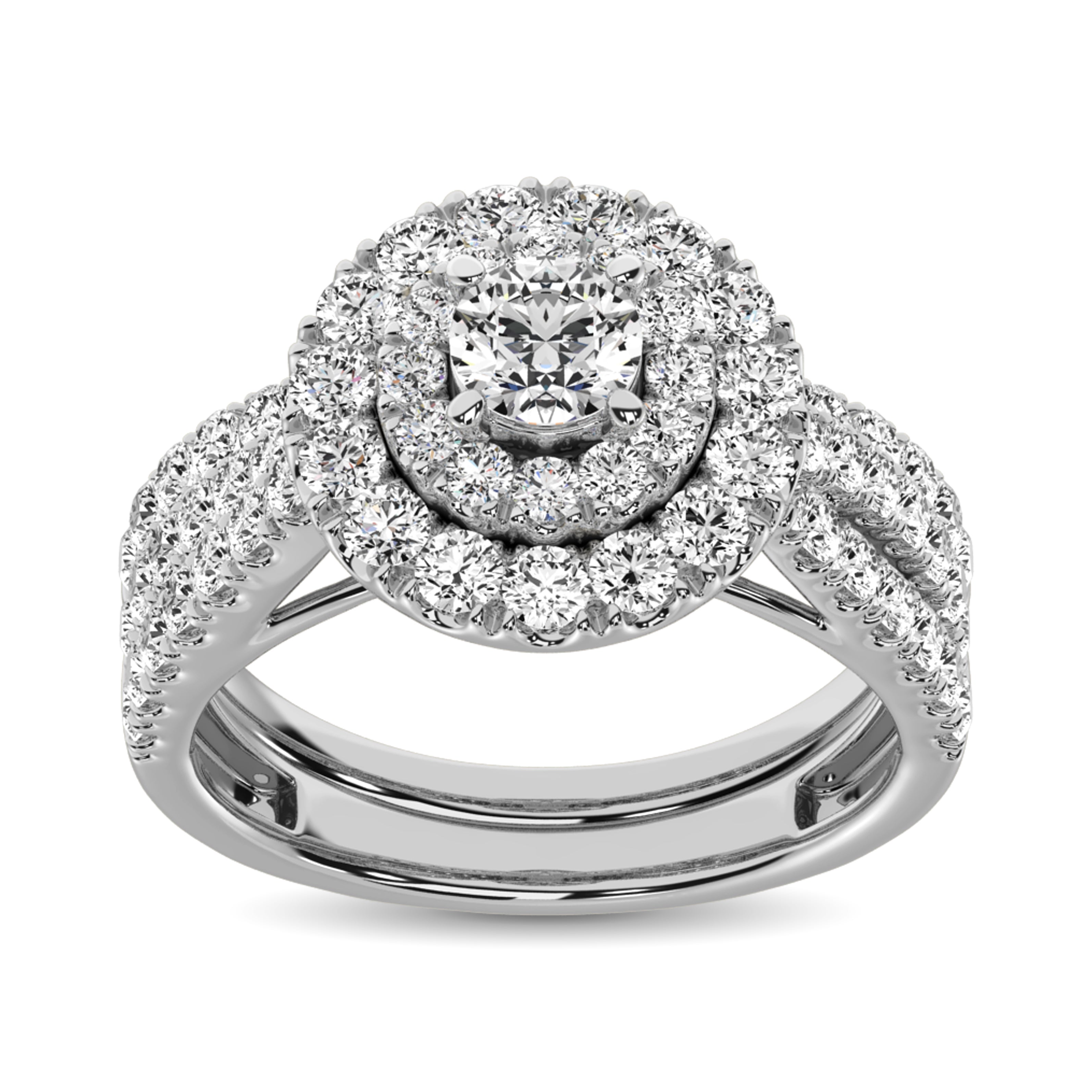 Diamond 2 Ct.Tw. Double Halo Bridal Ring In 10K White Gold