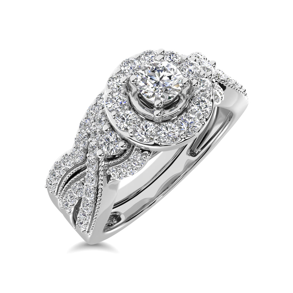 10K White Gold 3/4 Ctw Diamond Bridal Ring