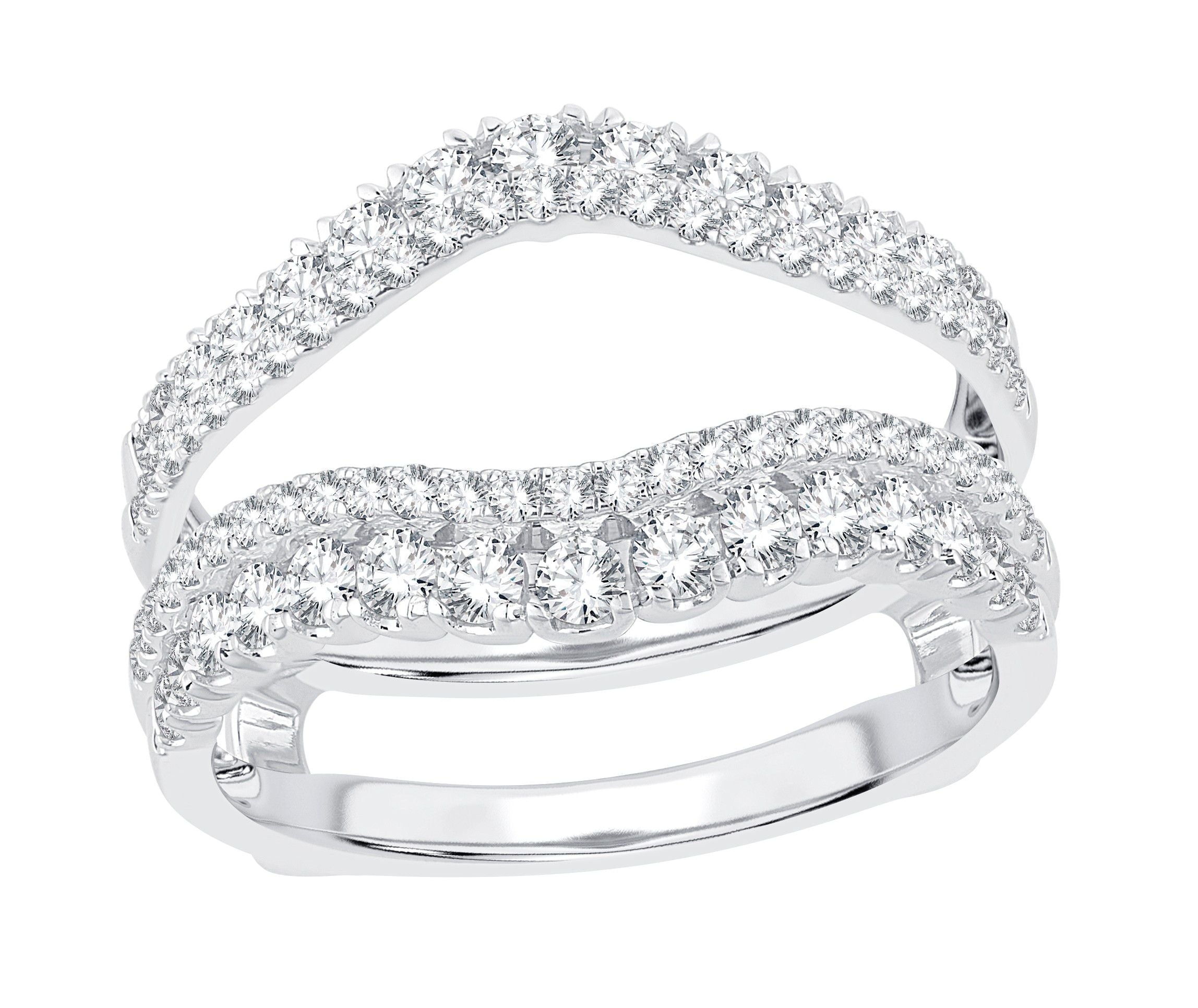 14K White Gold Gorgeous 1.00Ct Diamond Ring Guard