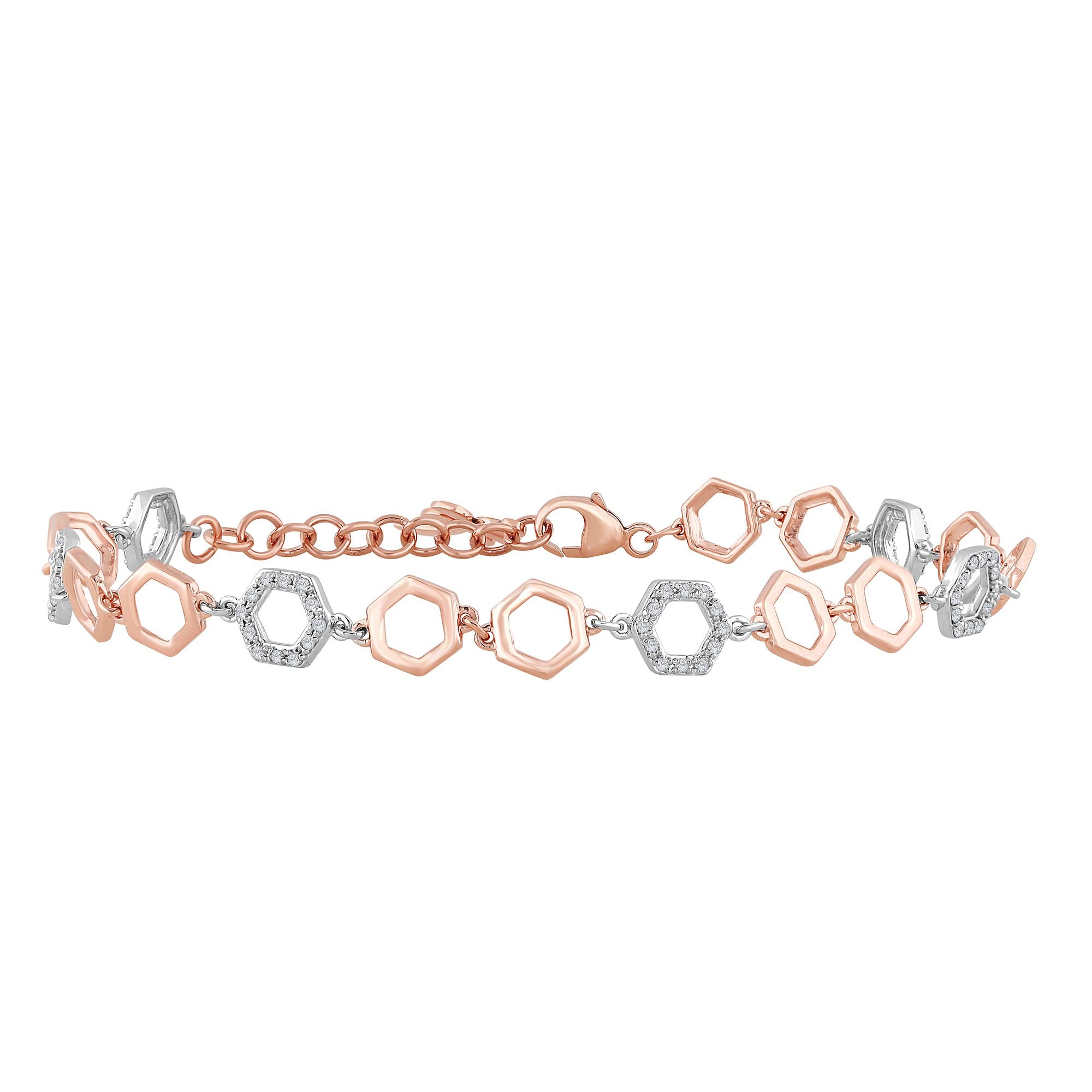 10K Rose Gold Dazzling 0.27Ct Diamond Bracelet