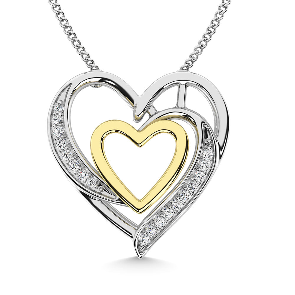 Diamond 1/20 Ct.Tw. Heart Pendant In 925 Silver