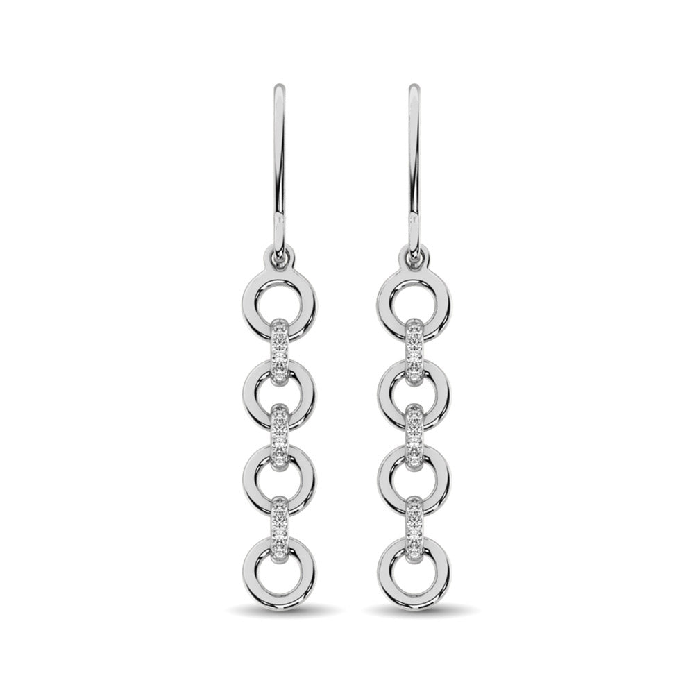 Sterling Silver 1/20 Ctw Drop Earrings