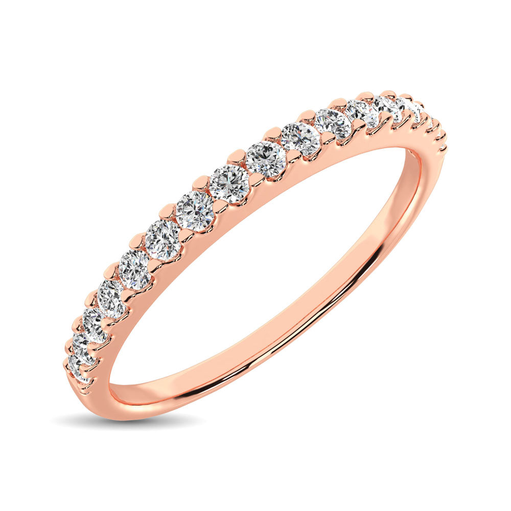 14K Rose Gold Diamond 1/4 Ct.Tw. 9 Stone Anniversary Band