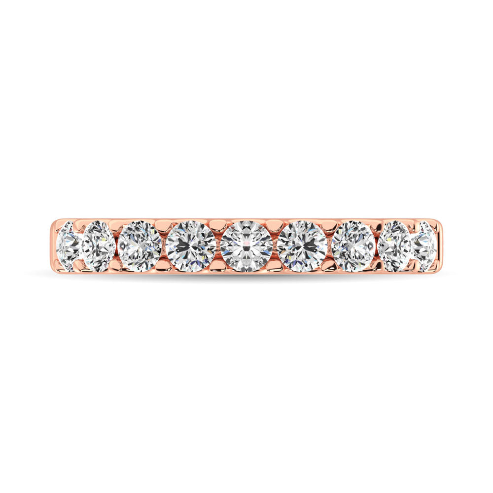 14K Rose Gold Diamond 3/4 Ct.Tw. 9 Stone Anniversary Band