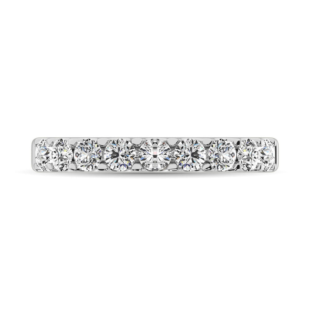 14K White Gold Diamond 3/4 Ct.Tw. 9 Stone Anniversary Band