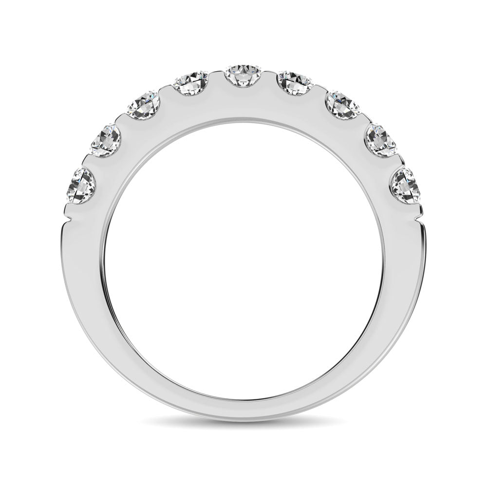 14K White Gold Diamond 3/4 Ct.Tw. 9 Stone Anniversary Band