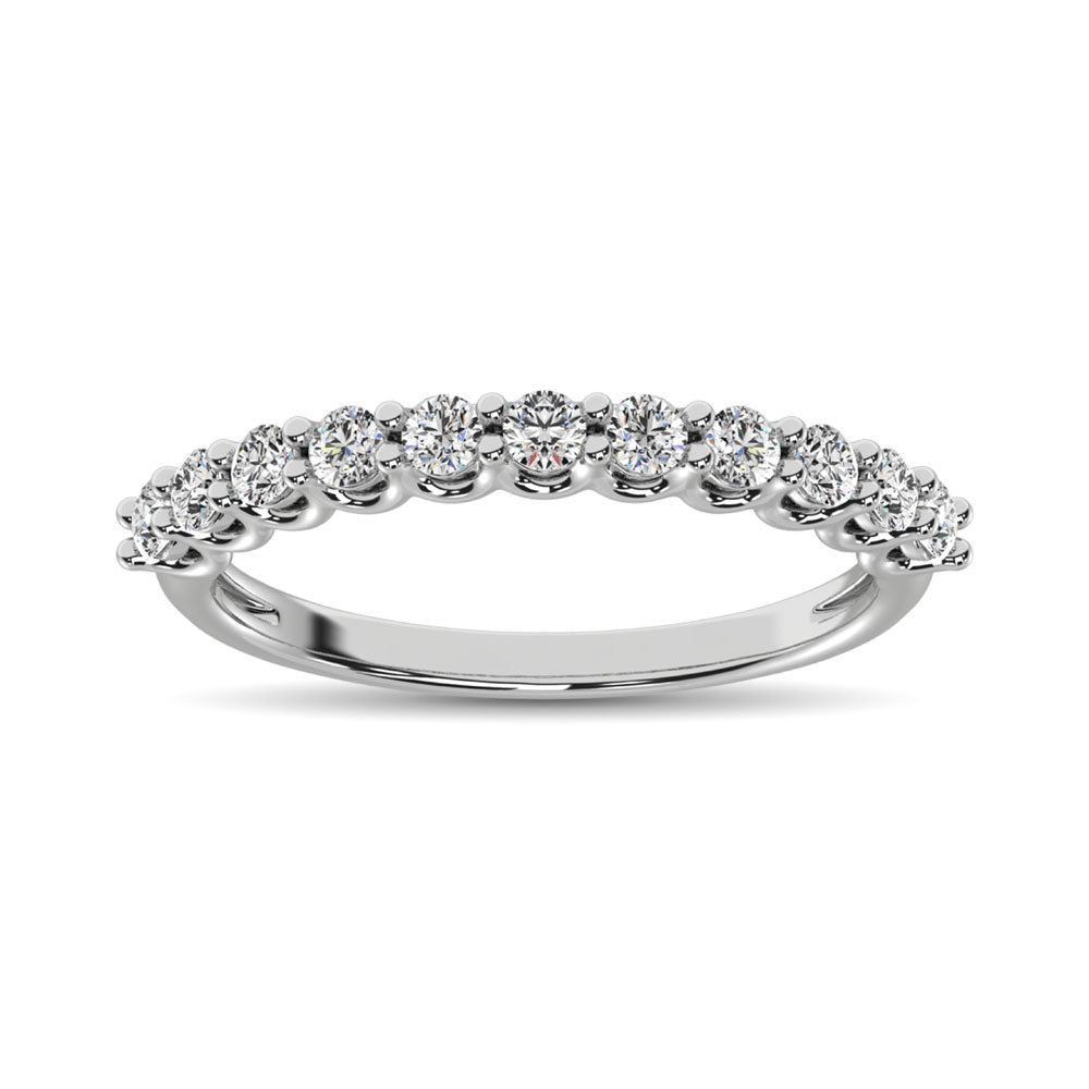 14K White Gold Diamond 1/2 Ct.Tw. 9 Stone Anniversary Band