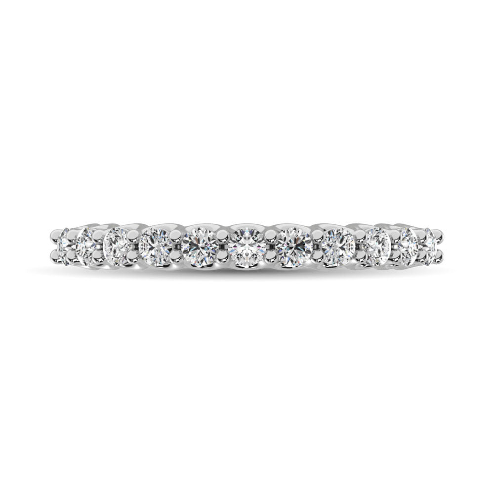 14K White Gold Diamond 1/2 Ct.Tw. 9 Stone Anniversary Band