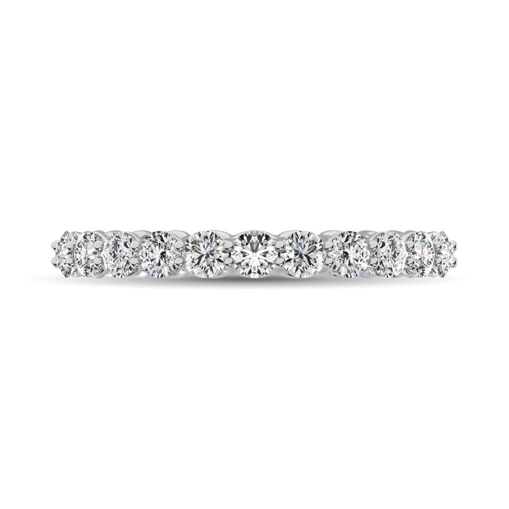 14K White Gold Diamond 3/4 Ct.Tw. 9 Stone Anniversary Band