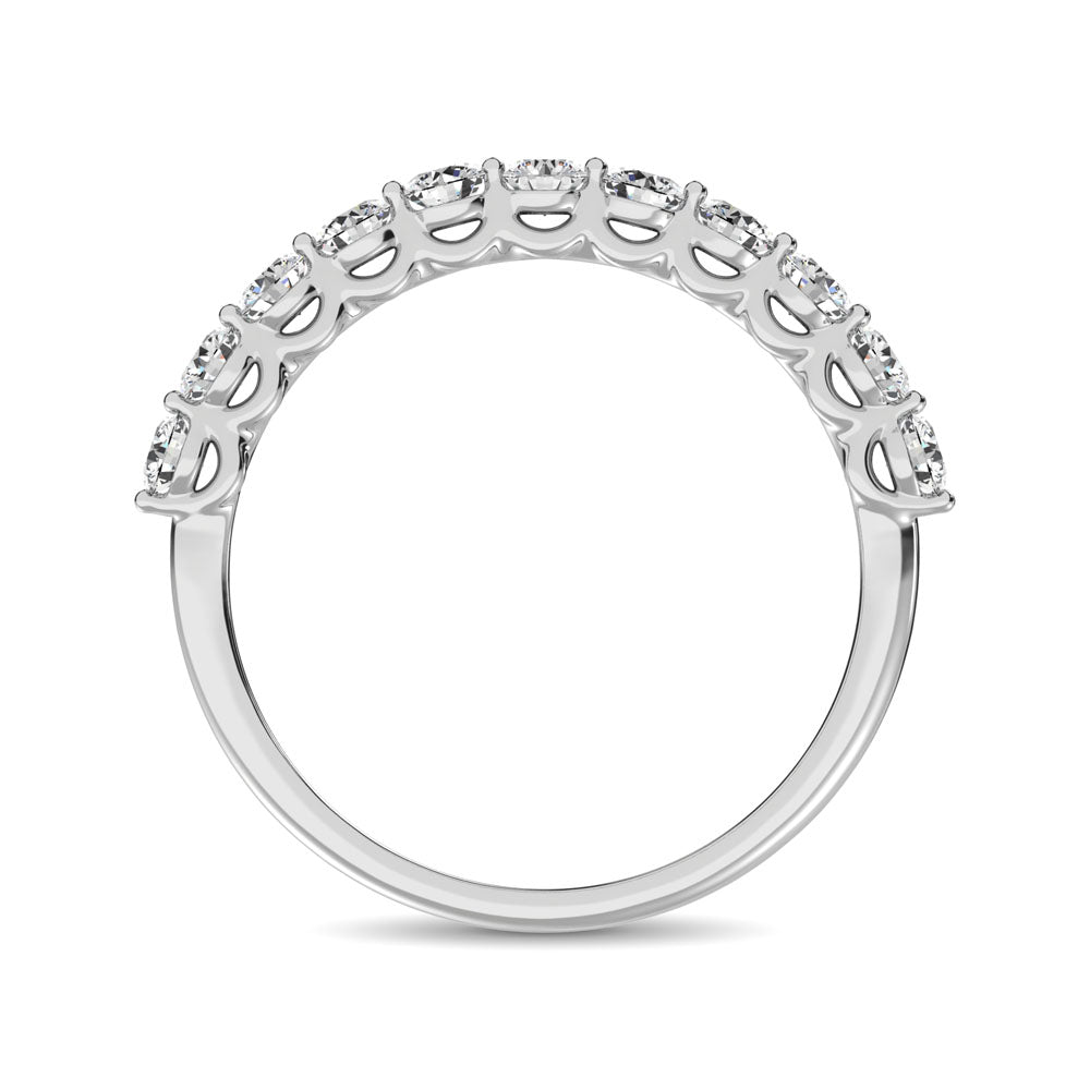 14K White Gold Diamond 3/4 Ct.Tw. 9 Stone Anniversary Band