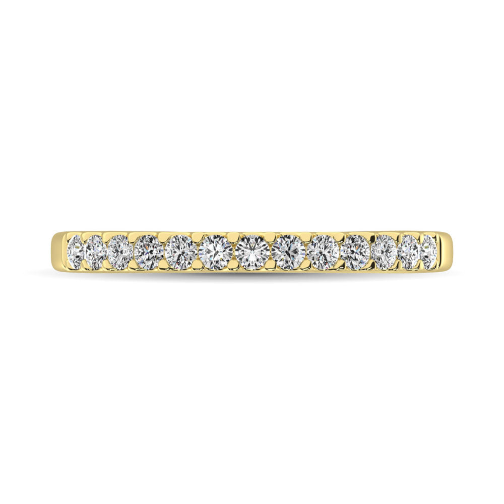 14K Yellow Gold Diamond 1/4 Ct.Tw. 9 Stone Anniversary Band