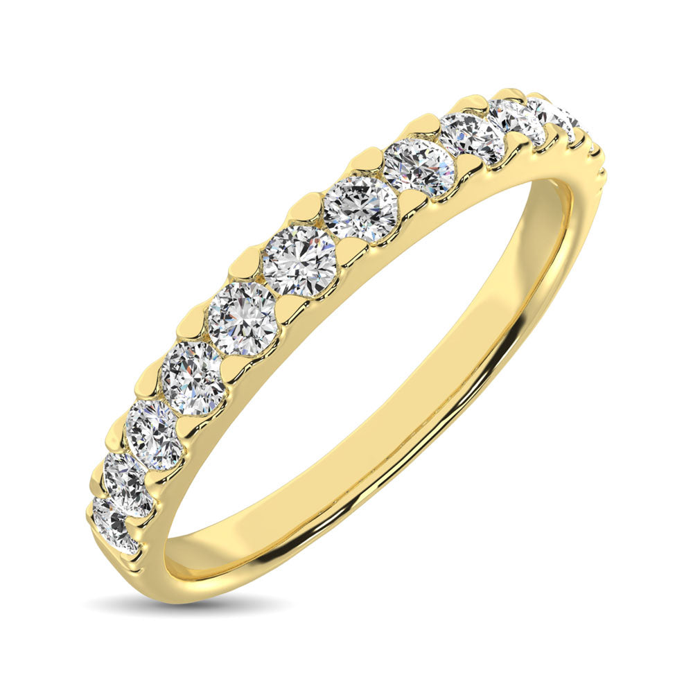 14K Yellow Gold Diamond 2/5 Ct.Tw. 9 Stone Anniversary Band
