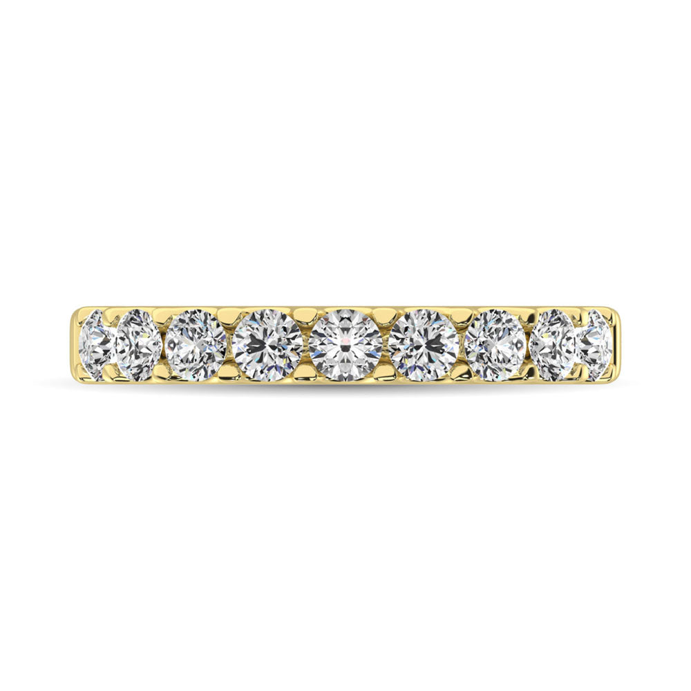 14K Yellow Gold Diamond 3/4 Ct.Tw. 9 Stone Anniversary Band