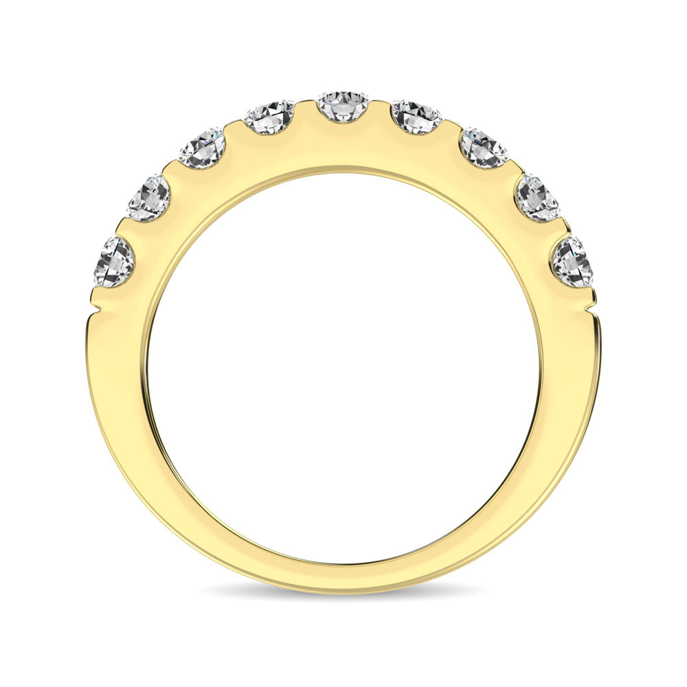 14K Yellow Gold Diamond 3/4 Ct.Tw. 9 Stone Anniversary Band
