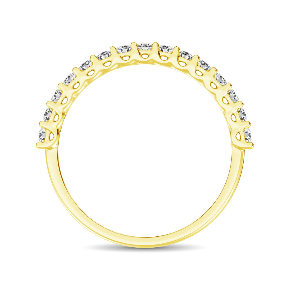 14K Yellow Gold Diamond 1/4 Ct.Tw. 9 Stone Anniversary Band