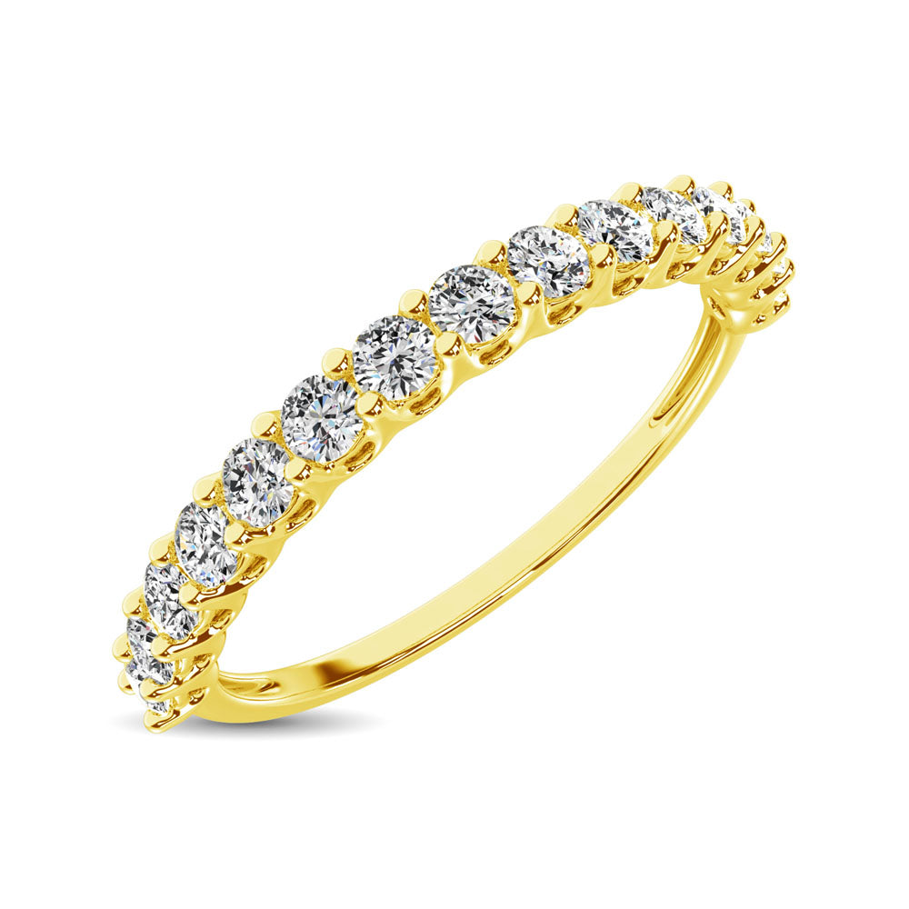 14K Yellow Gold Diamond 1/4 Ct.Tw. 9 Stone Anniversary Band