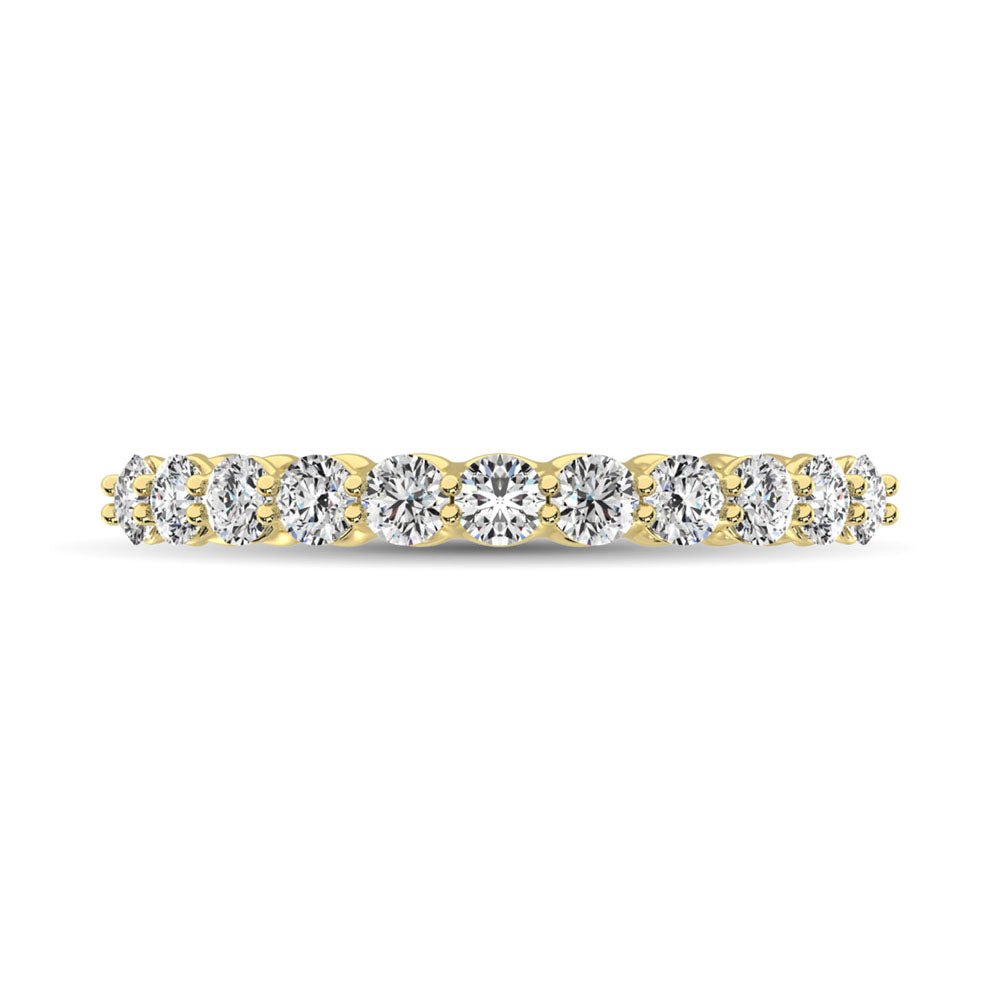 14K Yellow Gold Diamond 5/8 Ct.Tw. 9 Stone Anniversary Band