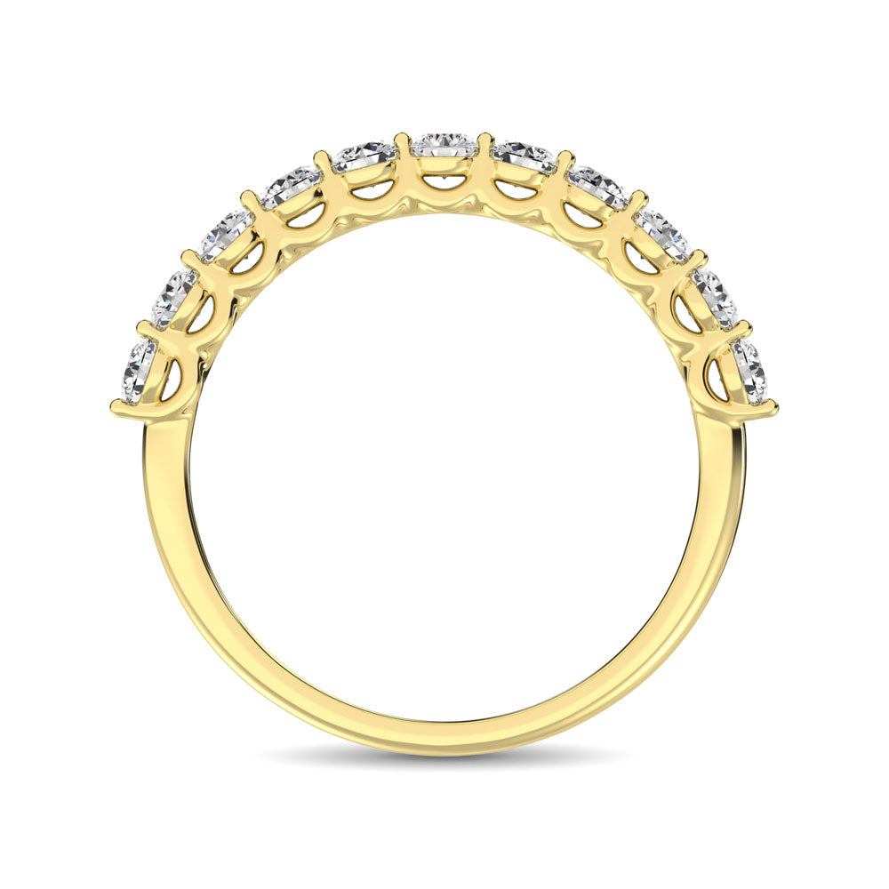 14K Yellow Gold Diamond 5/8 Ct.Tw. 9 Stone Anniversary Band