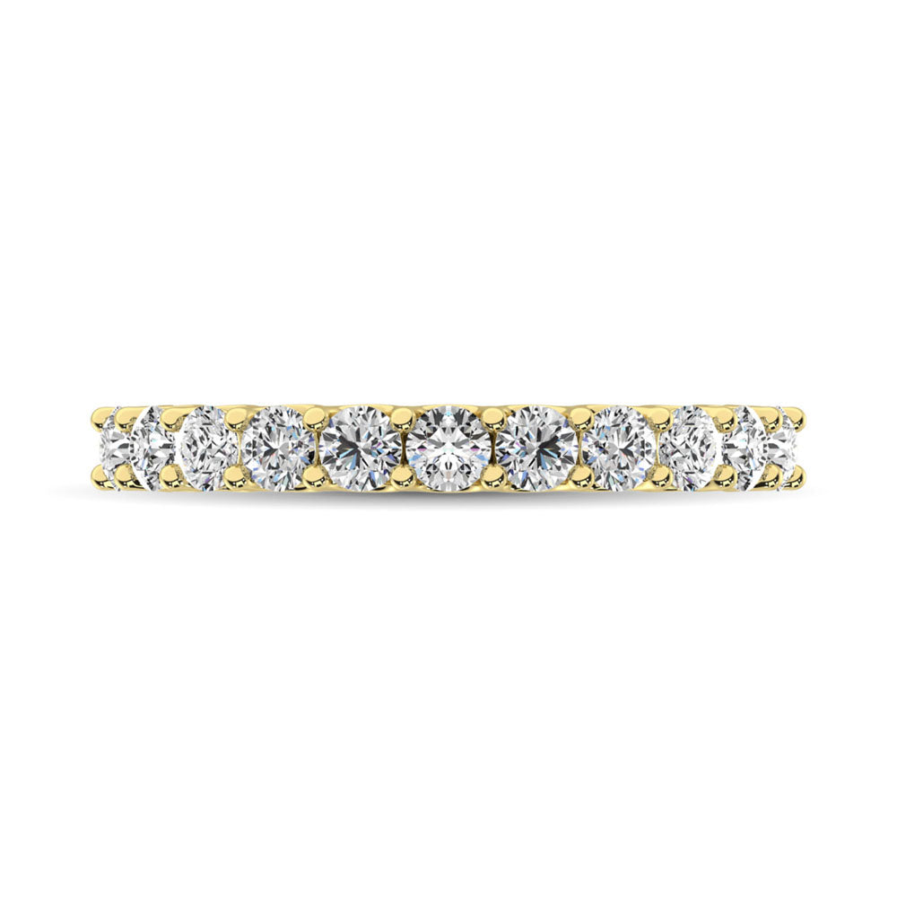 14K Yellow Gold Diamond 3/4 Ct.Tw. 9 Stone Anniversary Band