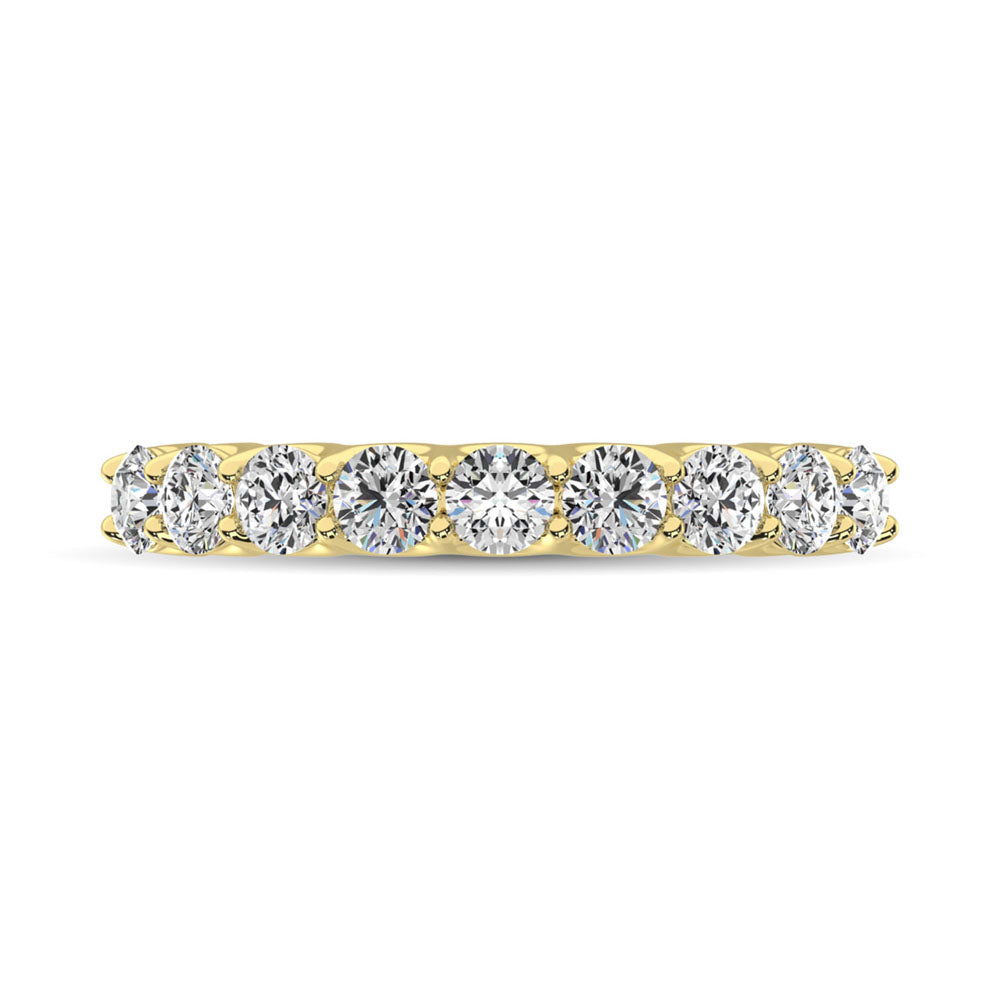 14K Yellow Gold Diamond 1 Ct.Tw. 9 Stone Anniversary Band