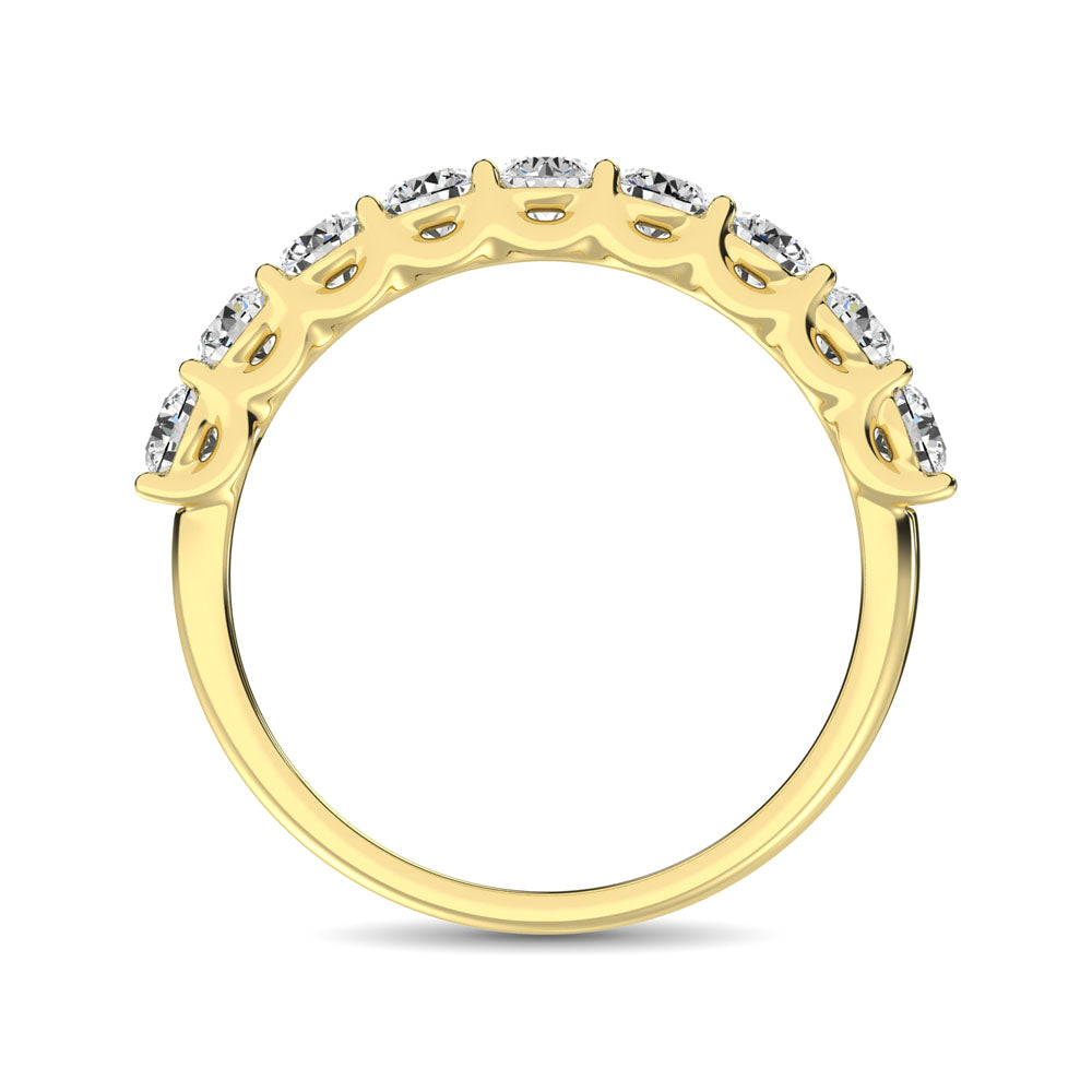 14K Yellow Gold Diamond 1 Ct.Tw. 9 Stone Anniversary Band