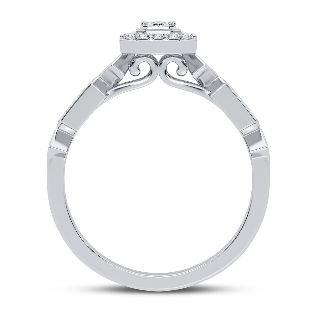10K White Gold Exquisite 0.20Ct Diamond Ring