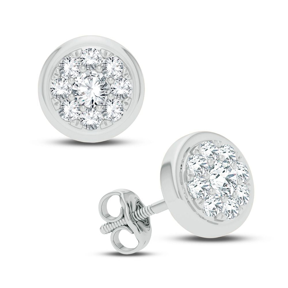 14K White Gold 0.25Ct Diamond Earring