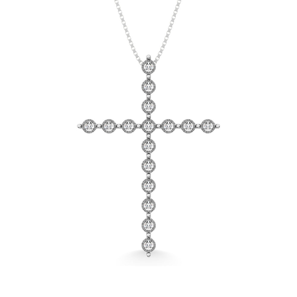 Diamond 1/20 Ct.Tw. Cross Pendant In Sterling Silver