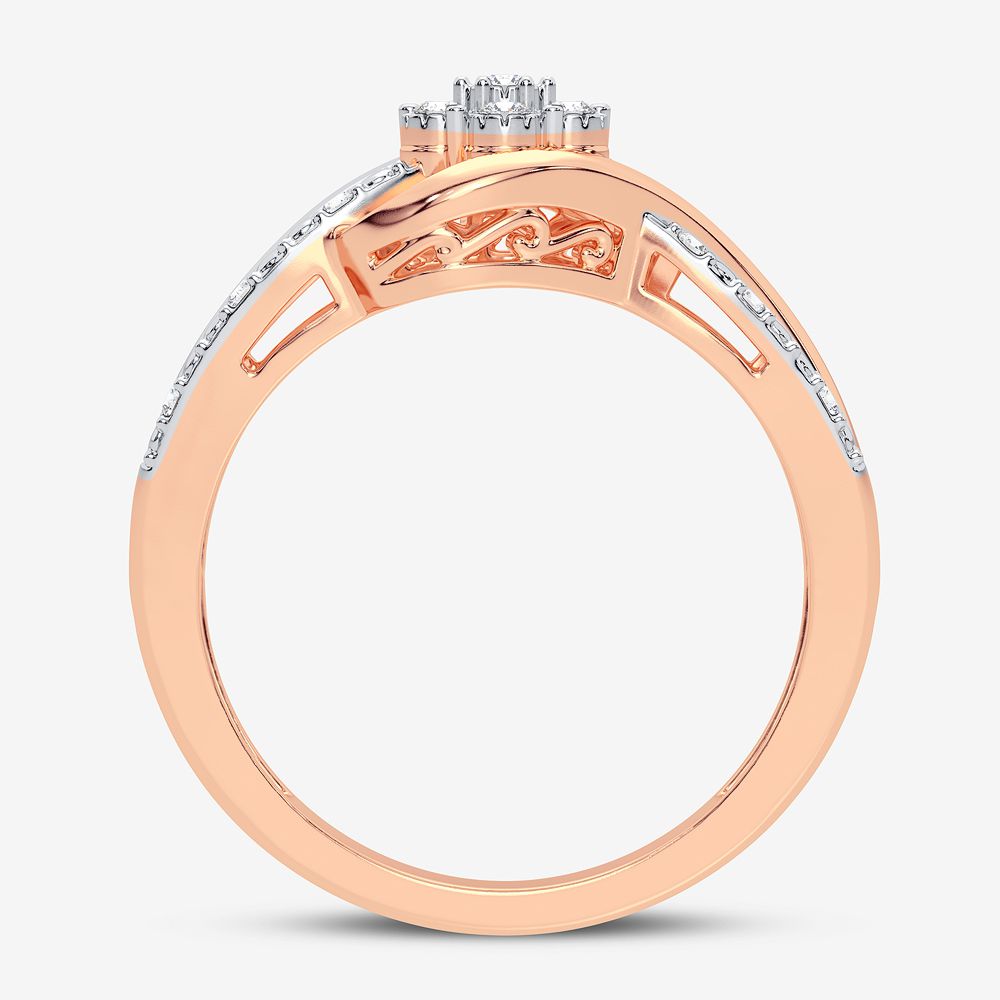 10K Rose Gold Exquisite 0.10Ct Diamond Ring