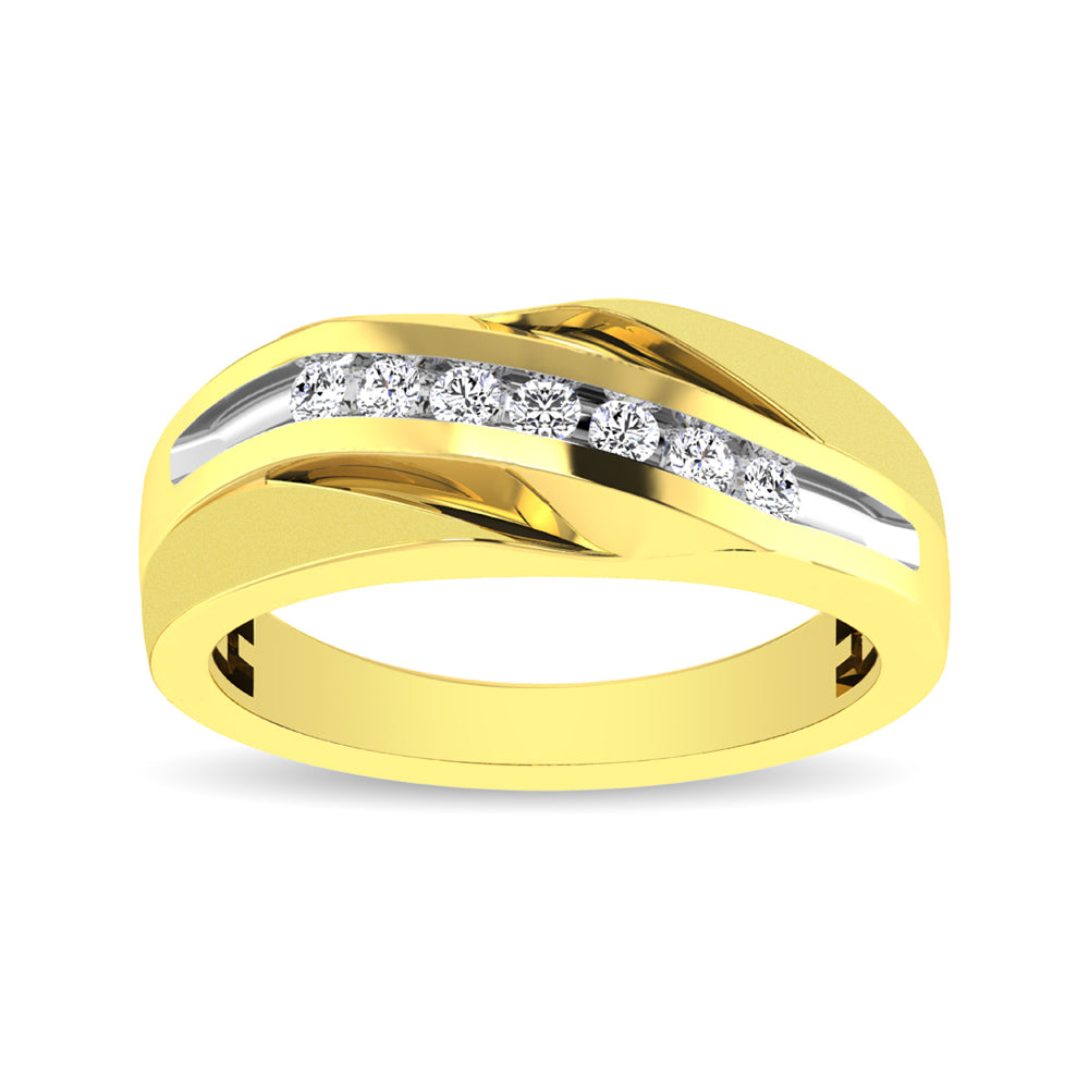 10K Yellow Gold 1/10 Ct.Tw. Diamond Seven Stone Mens Band