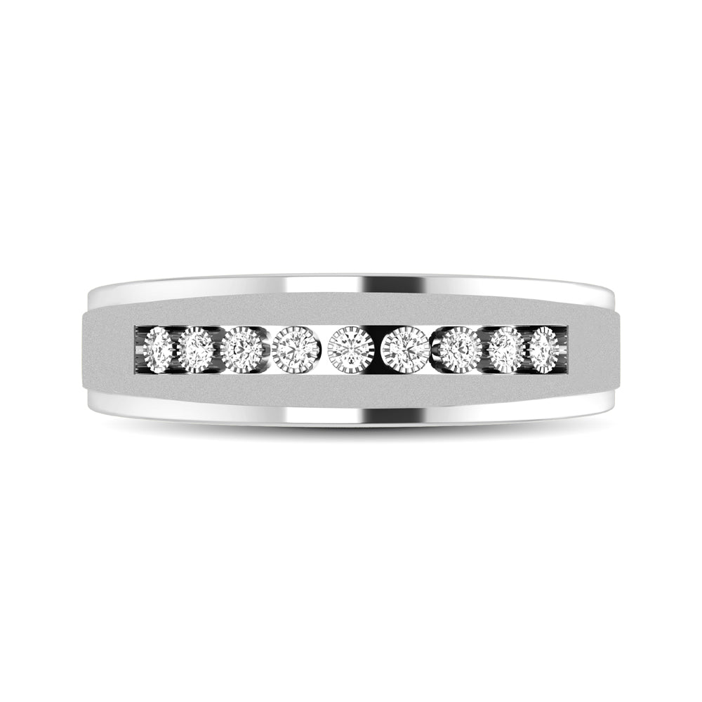 10K White Gold 1/20 Ct.Tw. Diamond Illusion Ladies Band