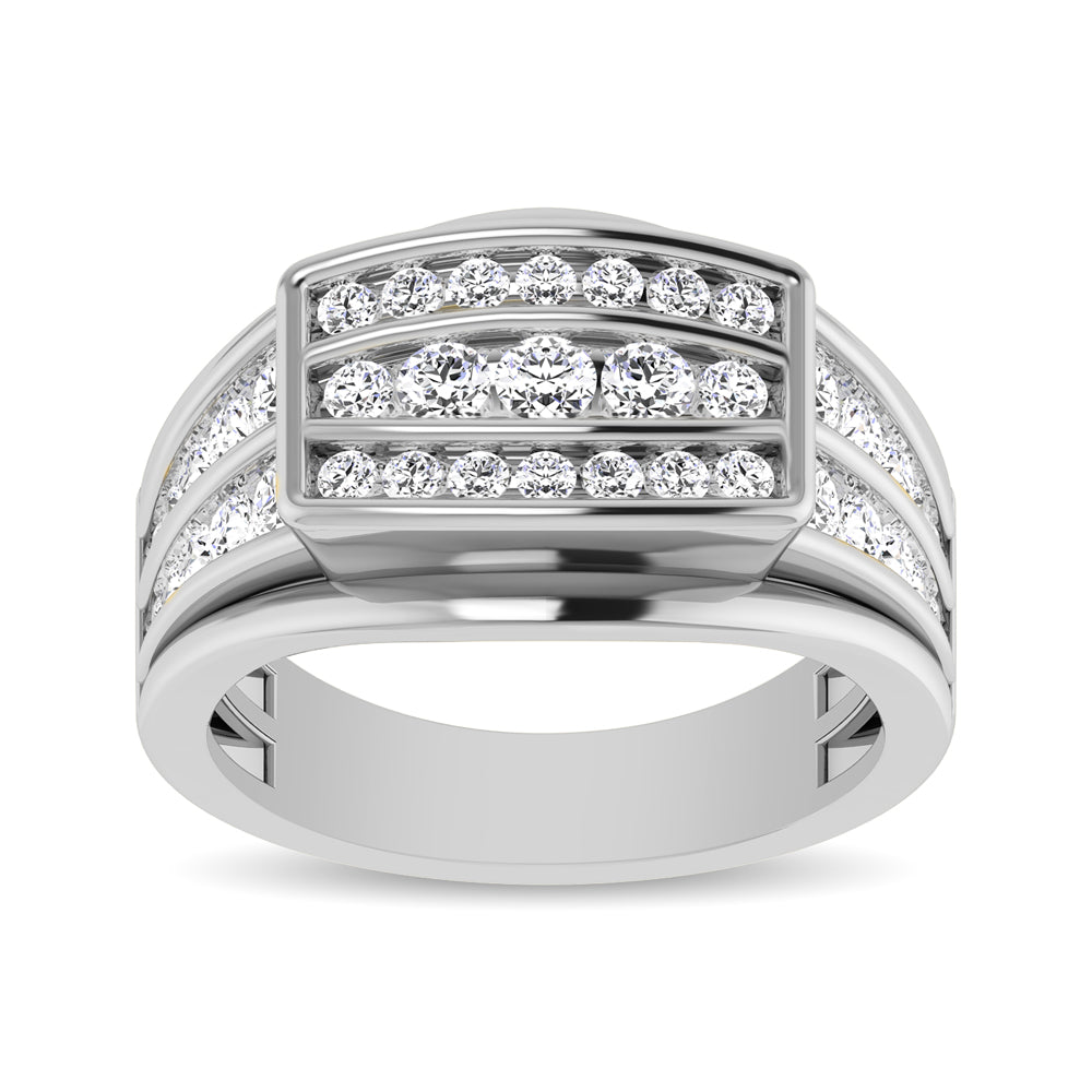 10K White Gold 1 1/2 Ct.Tw. Diamond Men's Fashion Ring